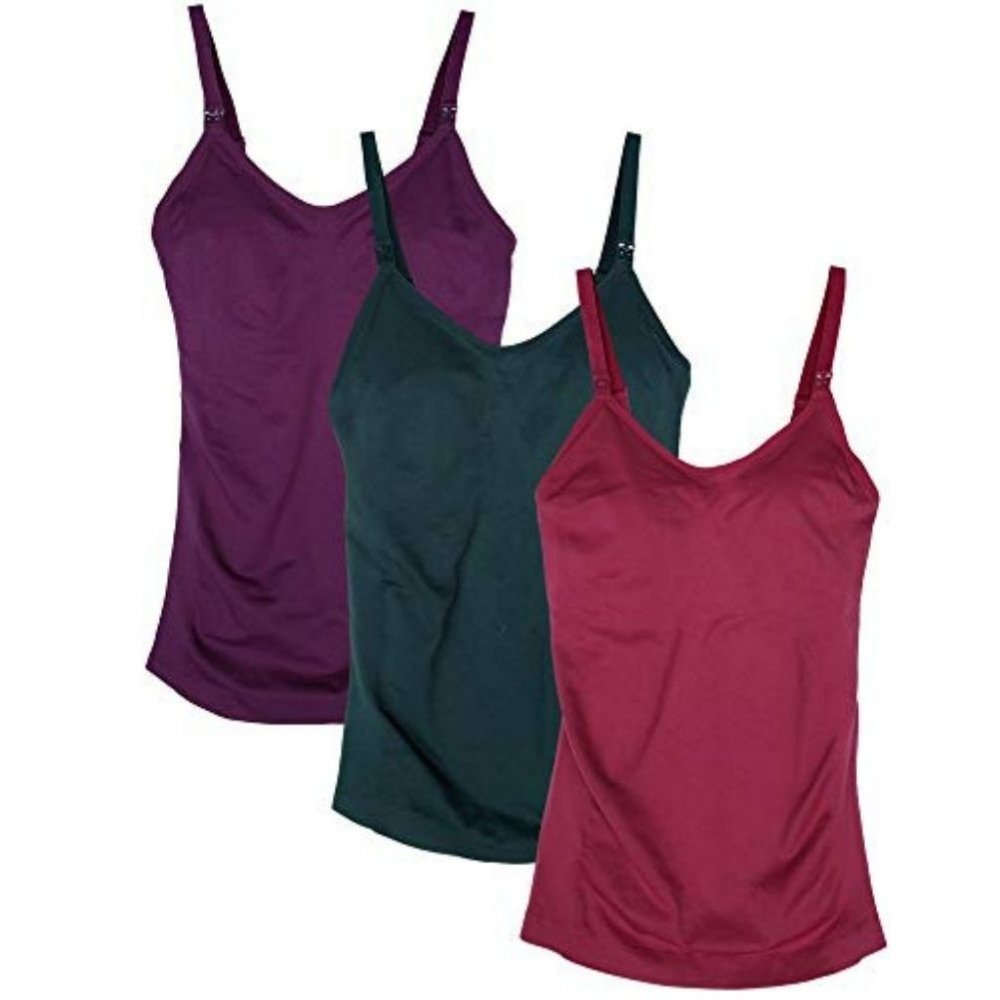 3-Pack Maternity Cami Nursing Caramel Cantina Shelf Bra Long A4 Fall New NWB